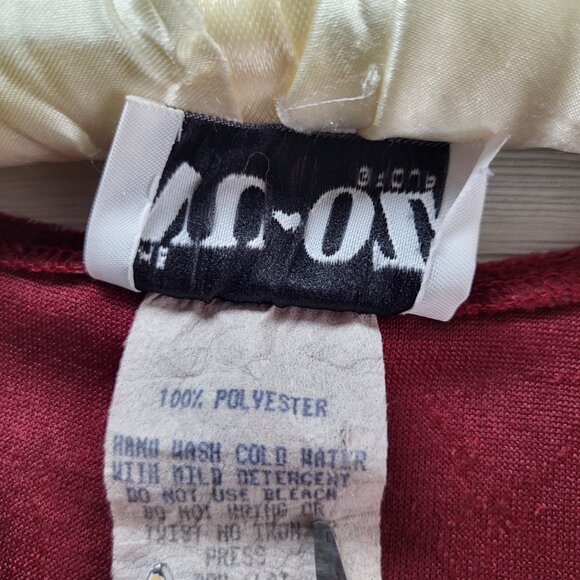 Women Dress Burgundy Crushed Velvet Velour Vintage Size 9/10. Whimsigoth Holiday - Picture 5 of 7